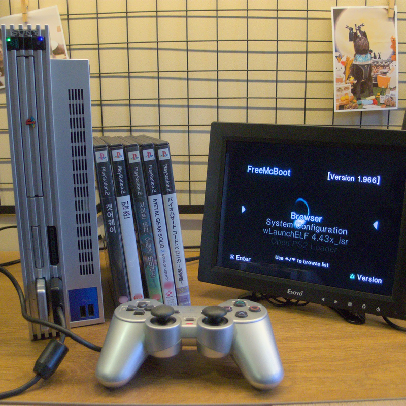 소니 플스2 PS2 실버 + 액션 게임 세트