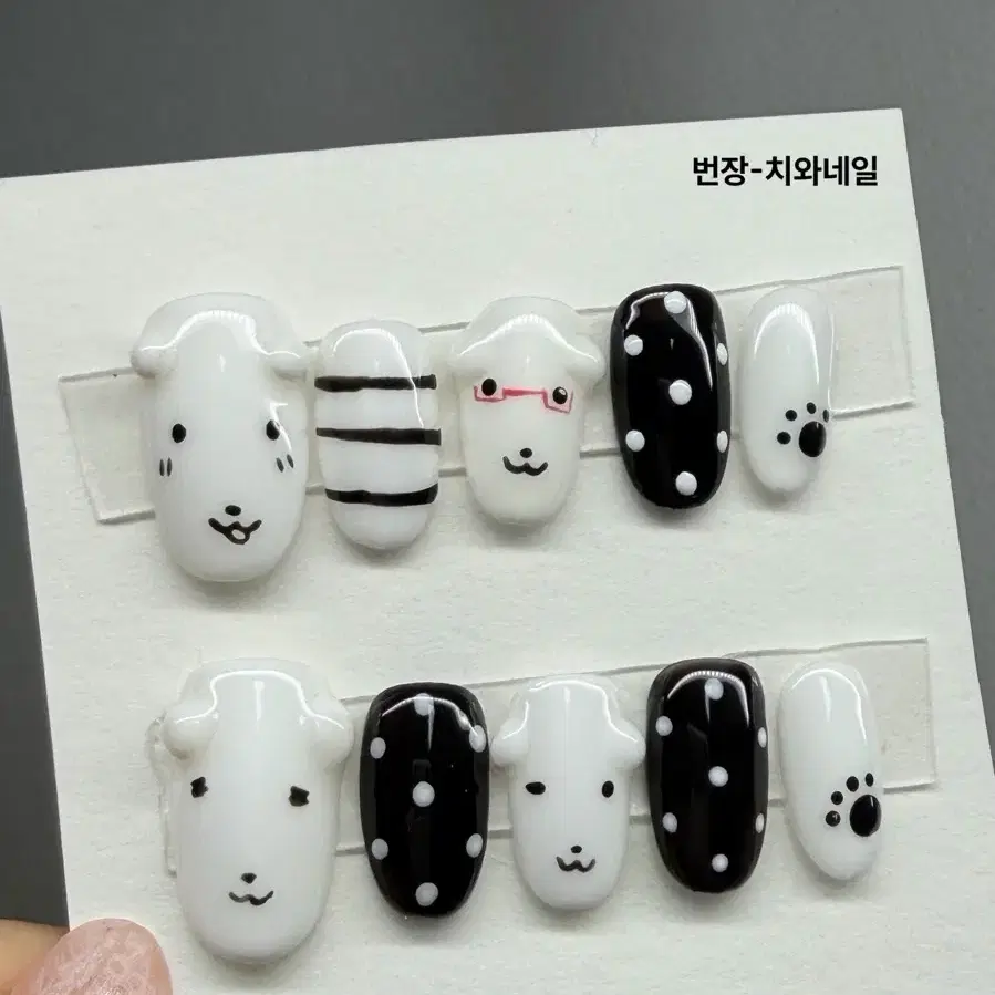 주문제작 가나디 스프라이트 도트 수제 네일팁