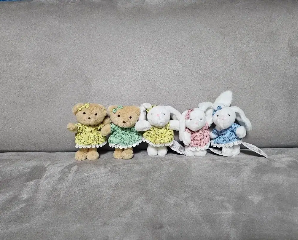 정품 드레스 베어 곰 민트 13cm 키링 인형