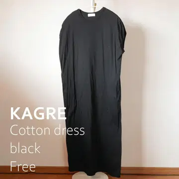 [카구레] kagure 코튼 티셔츠 원피스 블랙 어반 리서치