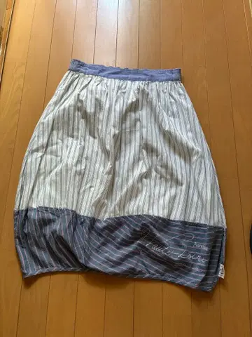MARINE LINE 롱 스커트 스트라이프 허리밴딩