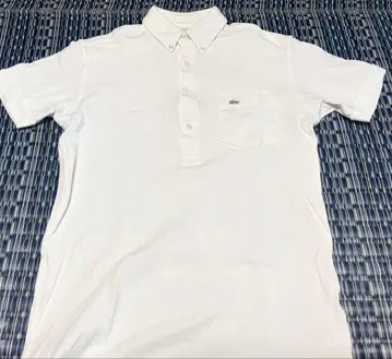 LACOSTE 라코스테 버튼 다운 피케 셔츠 화이트 은악어