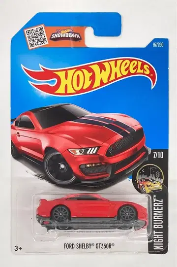 MATTEL NIGHT BURNEZ 7/10 HOTWHEELS 포드 쉘비 GT350R 레드 DHX25