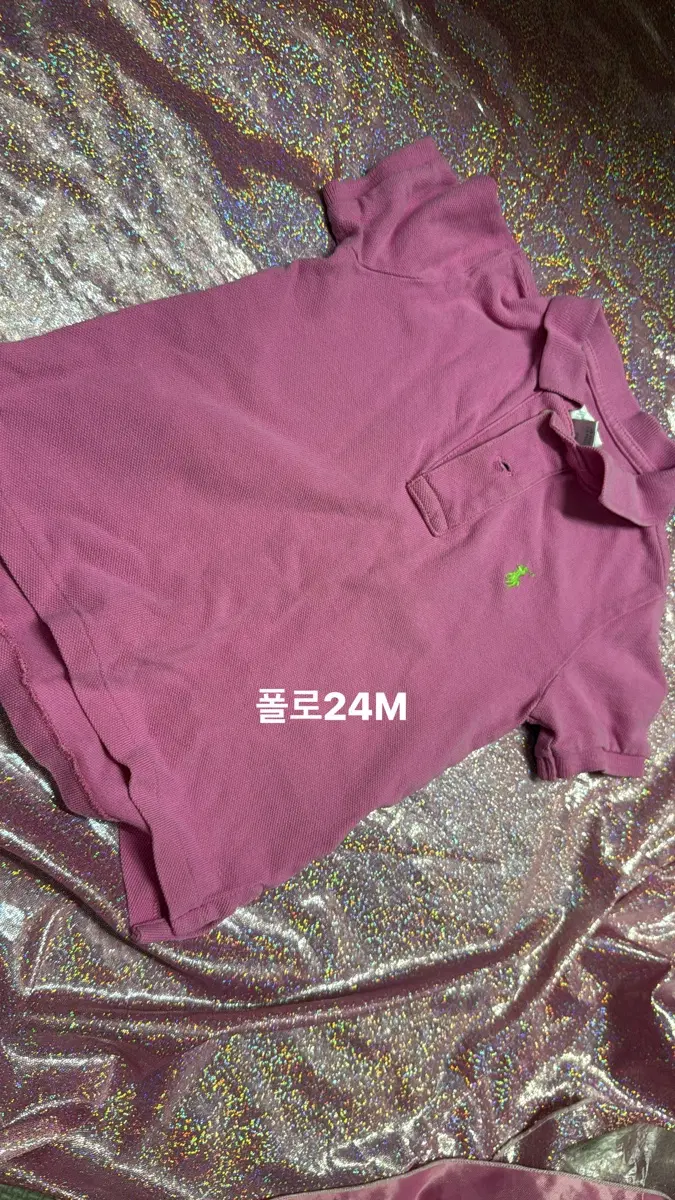 폴로 랄프로렌 핑크 반팔 카라티 24M (아기옷)