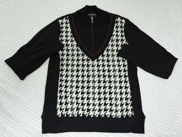 Munsingwear 골프웨어 하프 지퍼 하운드투스 M