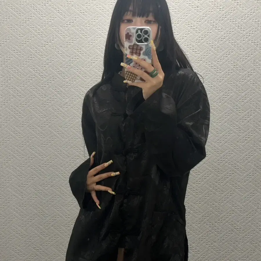 빈티지 오리엔탈 치파오 중티 코스튬 롱슬리브 K0593