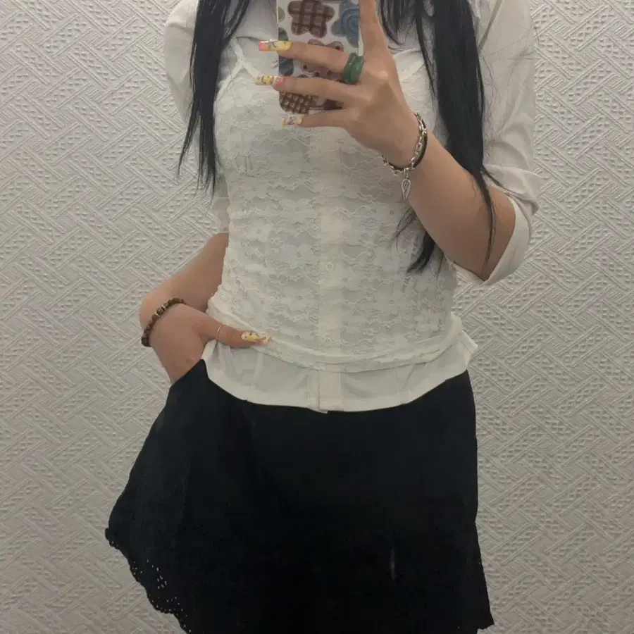 빈티지 재팬 오리엔탈 키치 펀칭 여름 반바지 K0594