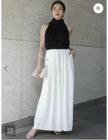 아누앙스 25SS 더블 새틴 턱 와이드 팬츠 에크루 XS
