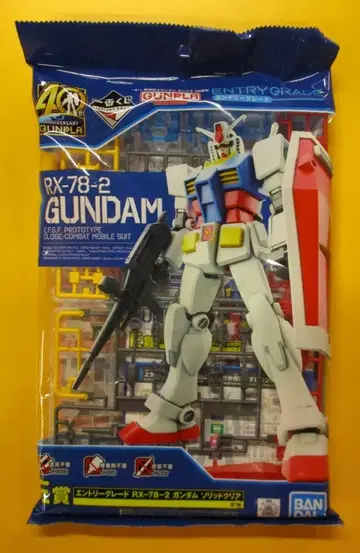 BANDAI SPIRITS 제일복권 기동전사 건담 건담 프라모델 40주년 E상 엔트리 그레이드 RX-78-2 건담 솔리드 클리어