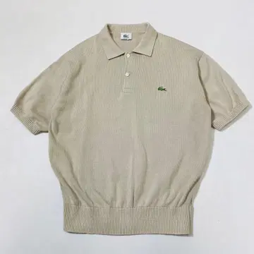 90s LACOSTE 라코스테 문자 악어 자수 코튼 니트 피케 셔츠 4