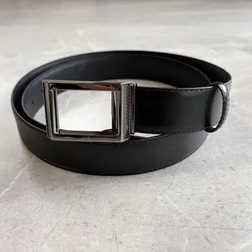새상품급 dunhill 던힐 가죽 벨트 실버 버클 블랙 남성용