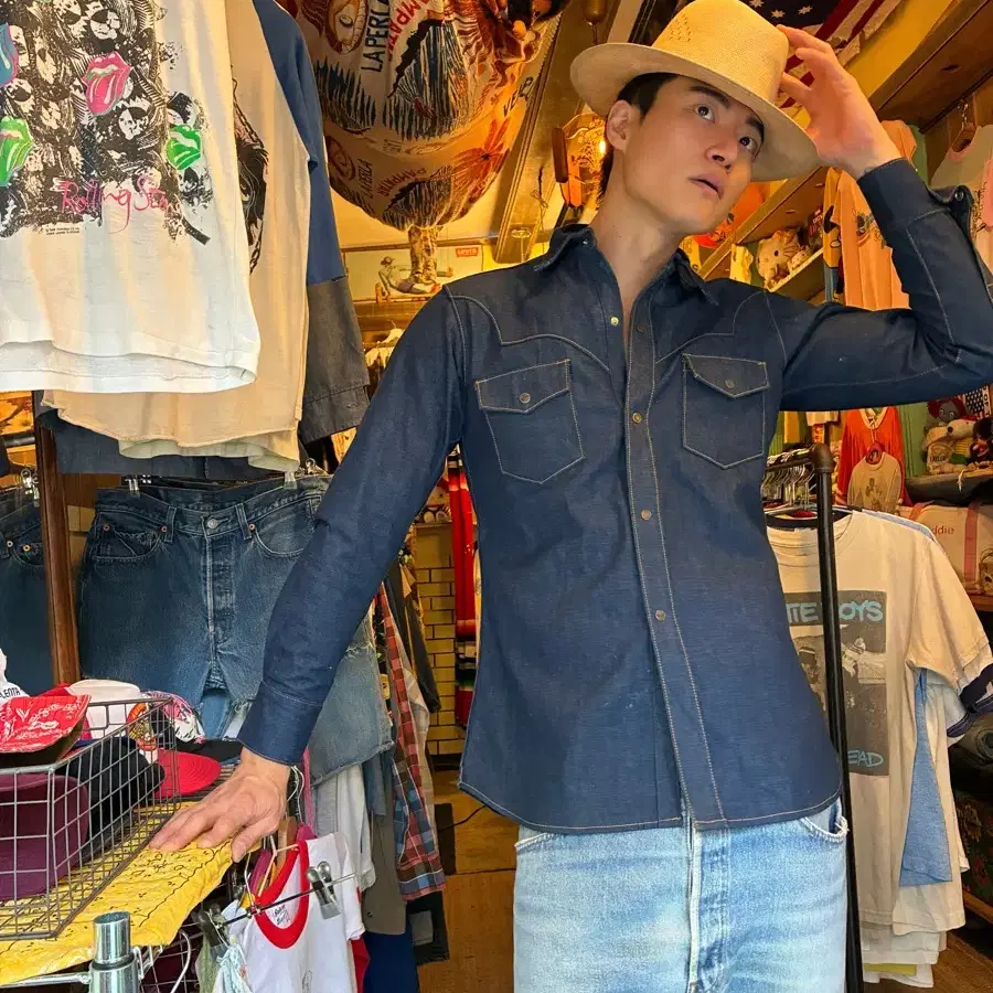 70s CANTON TATOO X-WEST Western Shirt