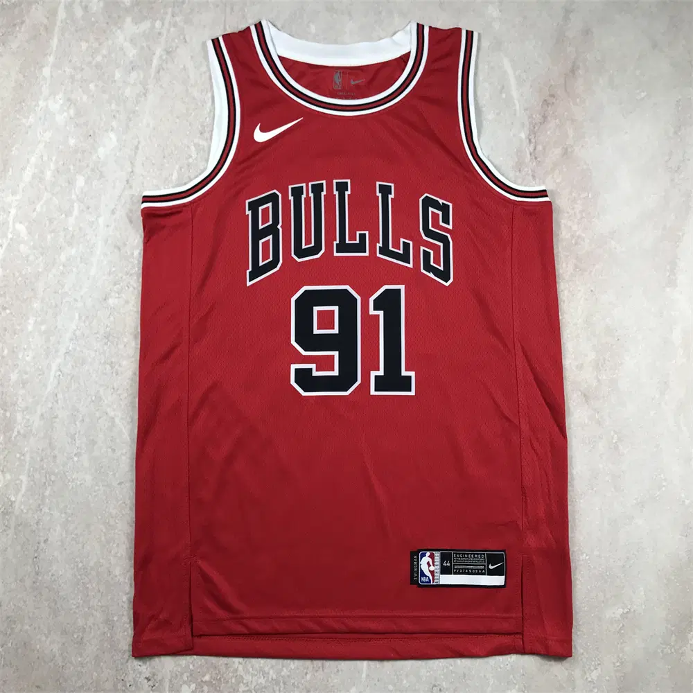 NBA 농구 유니폼 시카고 불스 91번 레드 열압축 유니폼 RODMAN