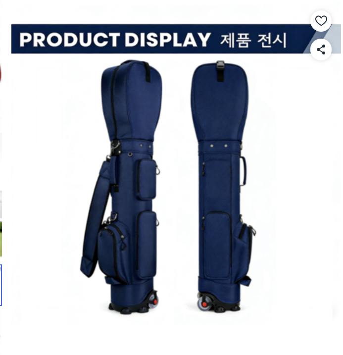 경량 대용량 휠 바퀴형 골프백 내구성 강화 실용 수납 남녀공용 캐디백