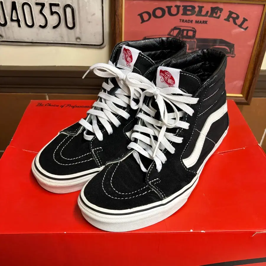 반스 SK8-HI 블랙 화이트 270