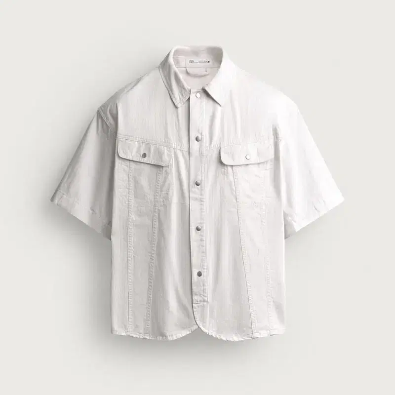 자라 워싱 박시핏 오버 반팔 셔츠 (M)