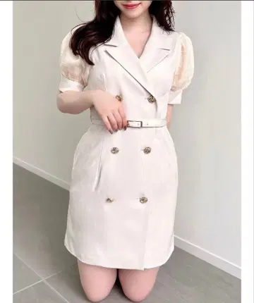 RESEXXY 슬리브 시어 디자인 미니 원피스