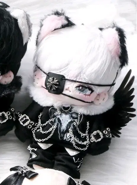 10cm 솜인형옷 우블 이모션 화이트블랙