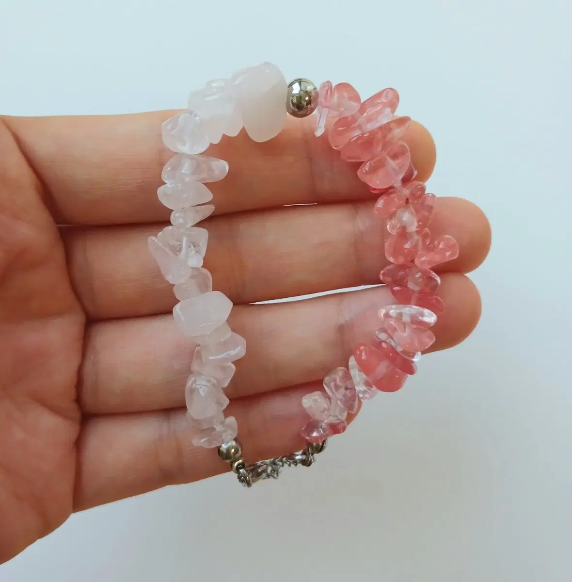 Rose Stone Watermelon Hong Raw Stone Bracelet