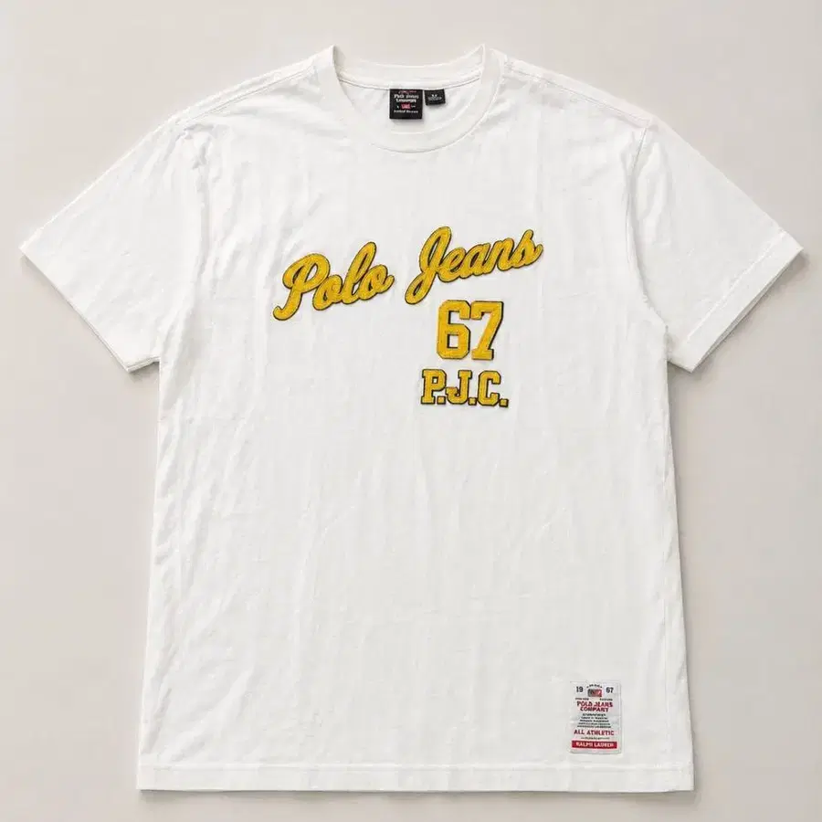 Polo Jeans 폴로 진스 컴퍼니 PJC 67 자수 로고 화이트 반팔