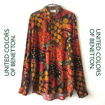 새상품급 UNITED COLORS OF BENETTON 올 패턴 긴팔 셔츠