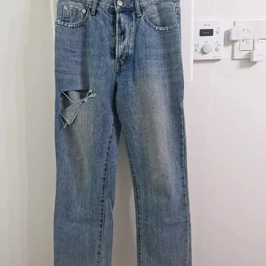 빈티지 컷팅 데님 팬츠
