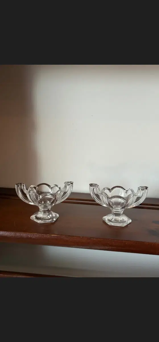 빈티지 미니사이즈 크리스탈 슈거볼, 솔트셀러 2개 세트, 1920년대