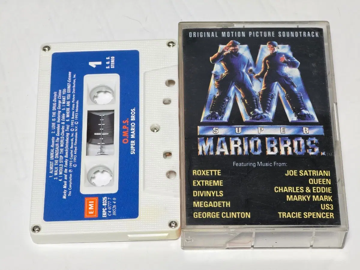 [희귀/라이선스] 1993 영화 슈퍼 마리오 브라더스 (Super Mario Bros.) OST 카세트테이프