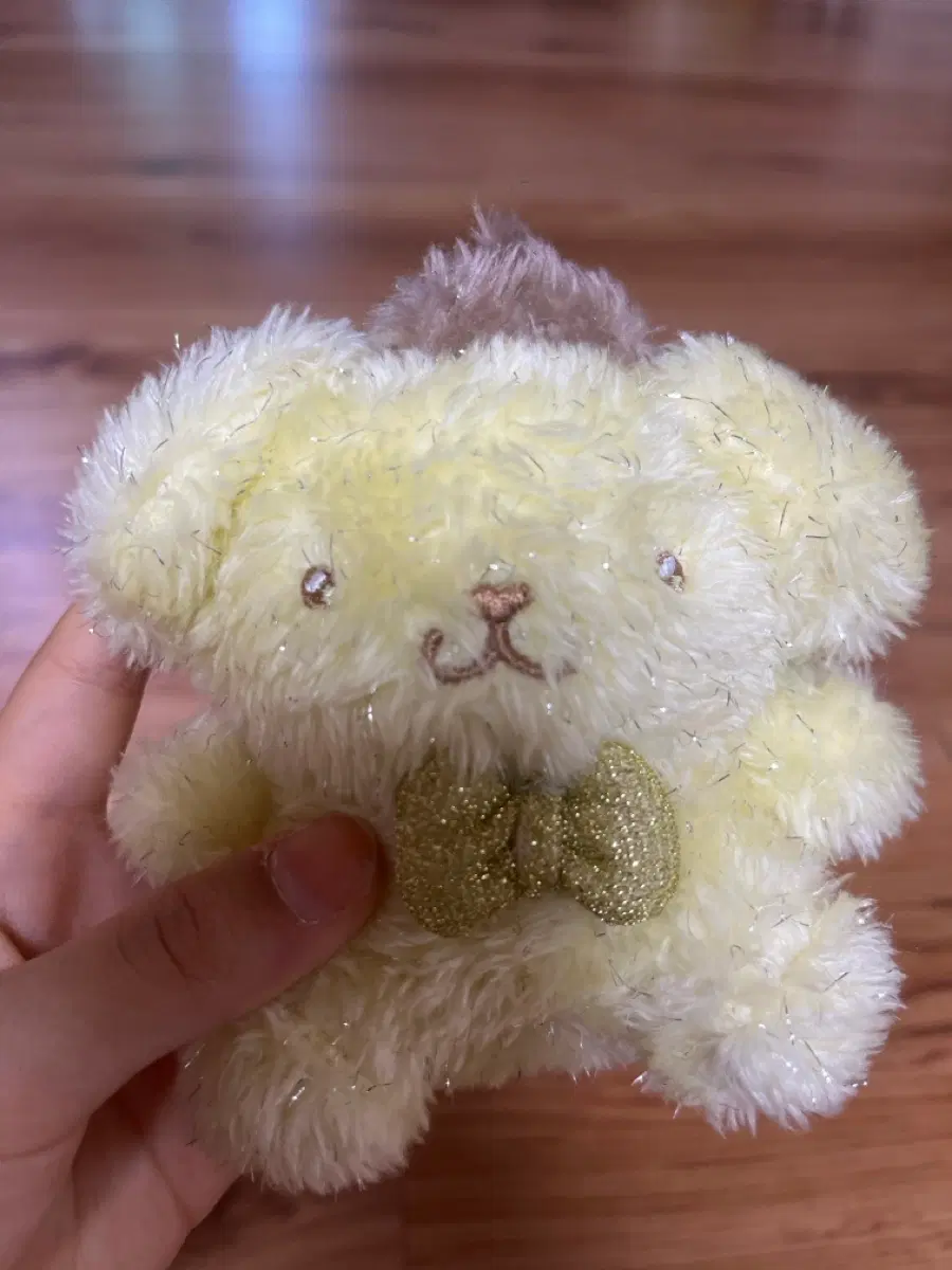 정품 산리오 폼폼푸린 반짝 파스텔 인형 가방걸이