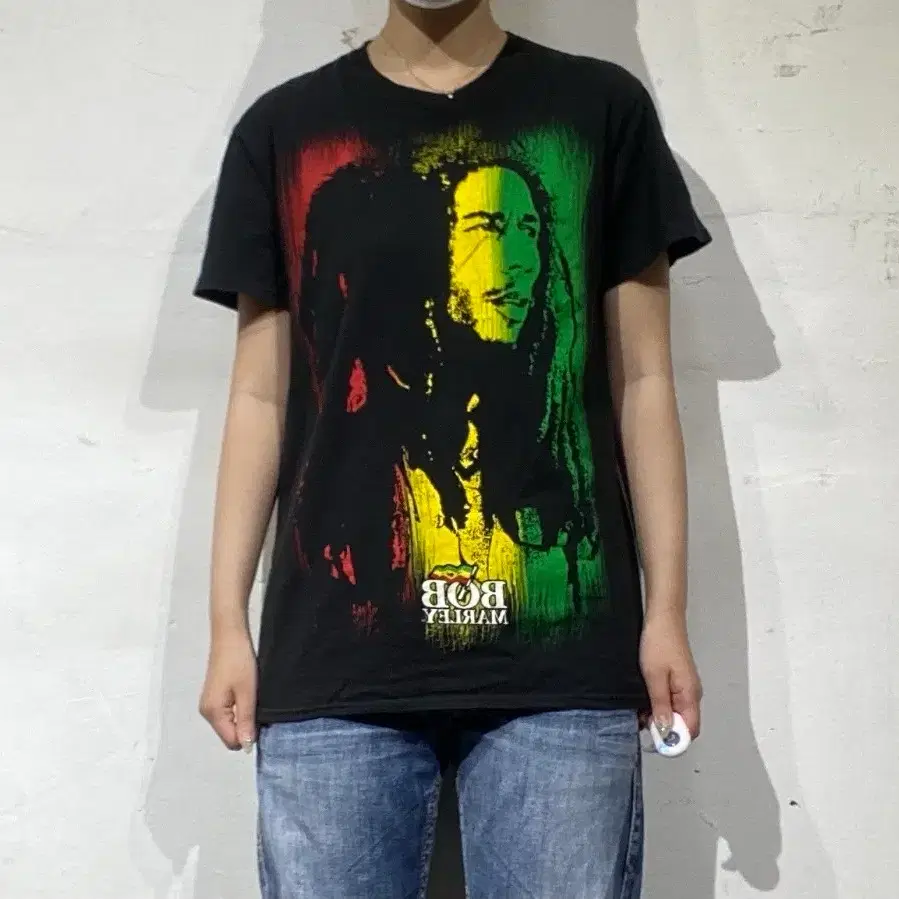 밥 말리 Bob Marley 라스타 그래픽 티셔츠 S
