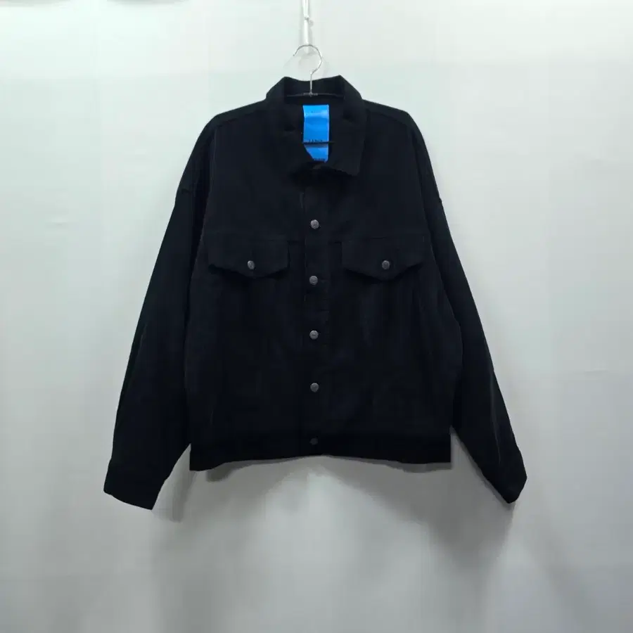 0480 Asnofit BLUE LABEL 블랙 골덴 셔츠형 자켓 L