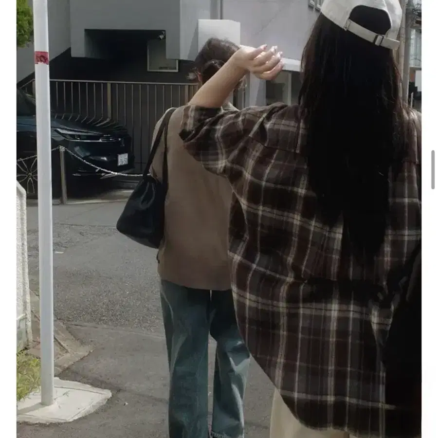 (품절상품)일본 여행 추천 에이블리 슬로우랜드 브라운 체크셔츠/쿨거 배송비 반값