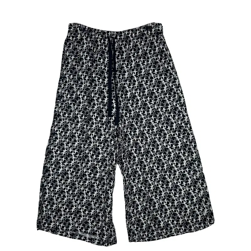 UNIQLO 유니클로 밴딩 블랙 와이드 큐롯 팬츠  [M] 레이온