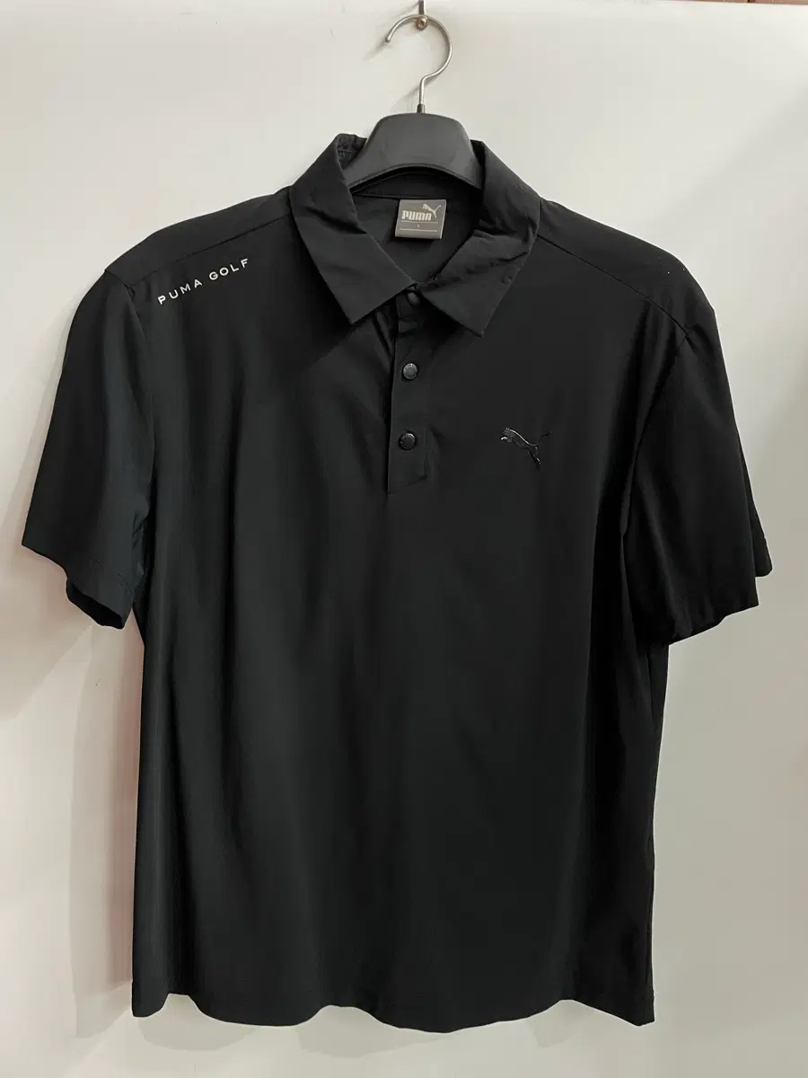 L] 푸마 골프(PUMA GOLF) 블랙 기능성 카라티 반팔 티셔츠 1.5