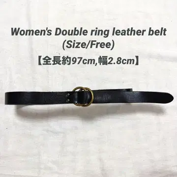 더블 링 여성용 가죽 벨트 블랙