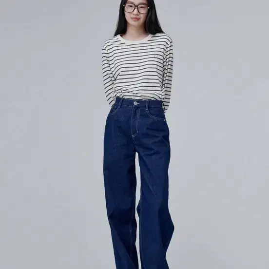 9137 릴렉스드 와이드 데님팬츠 (다크 인디고) 26
