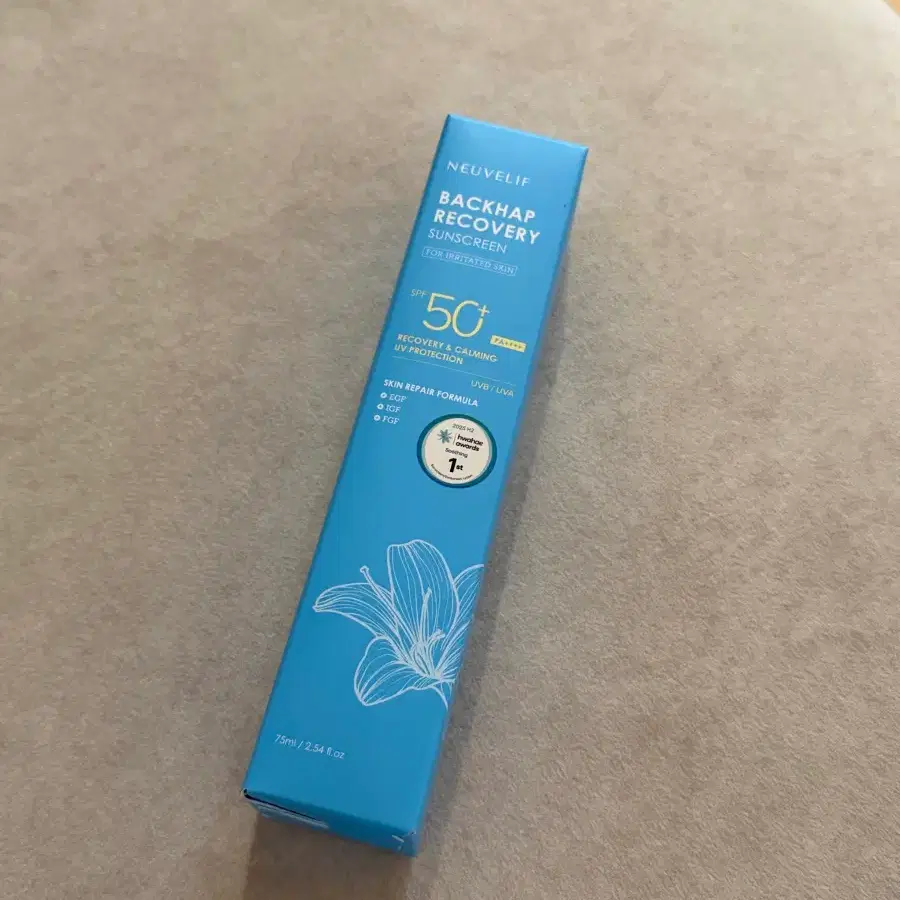 (화해1등) 뉴벨리프 백합 리커버리 선크림 SPF50+ 75ml