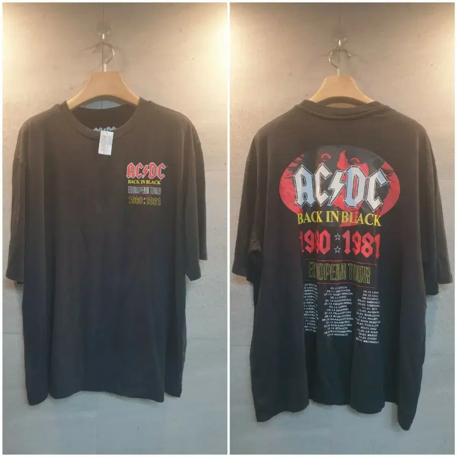 ACDC. 백인블랙. 유럽 투어. 반팔티.