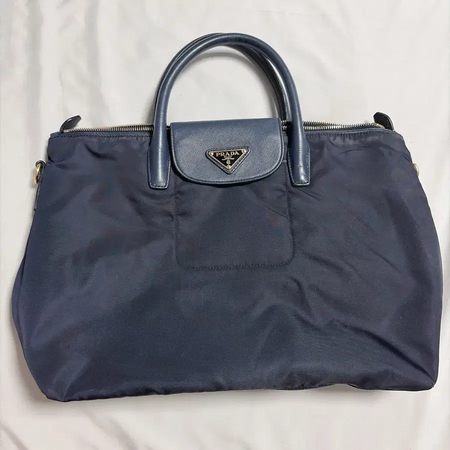 프라다 나일론 토트백 네이비