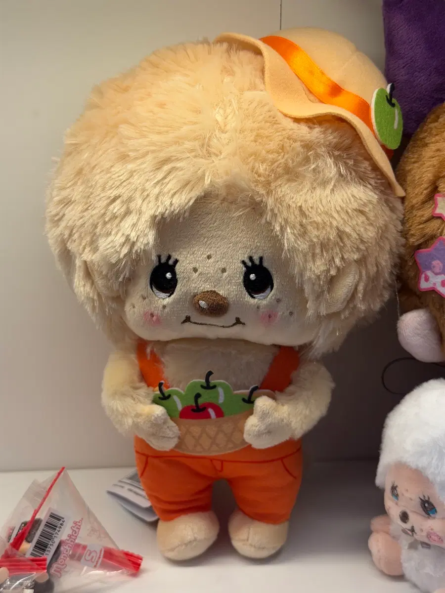 몬치치 듬뿍 잔뜩 사과 수확 봉제인형 몬치치군 베이지
