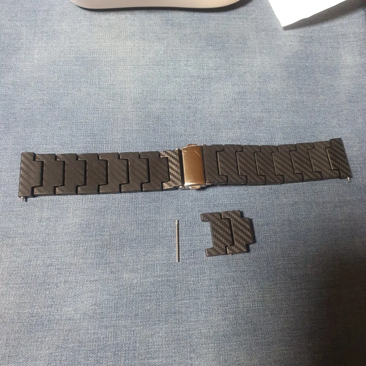 카본 패턴 시계줄 블랙 22mm