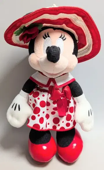 도쿄 디즈니랜드 인형 배지 Minne's Style Studio 2021 미니 (화이트/빨간색 도트) 여름옷