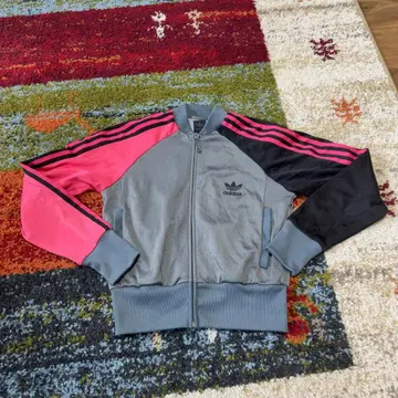 adidas 저리 트랙 자켓 그레이 핑크 블랙 L