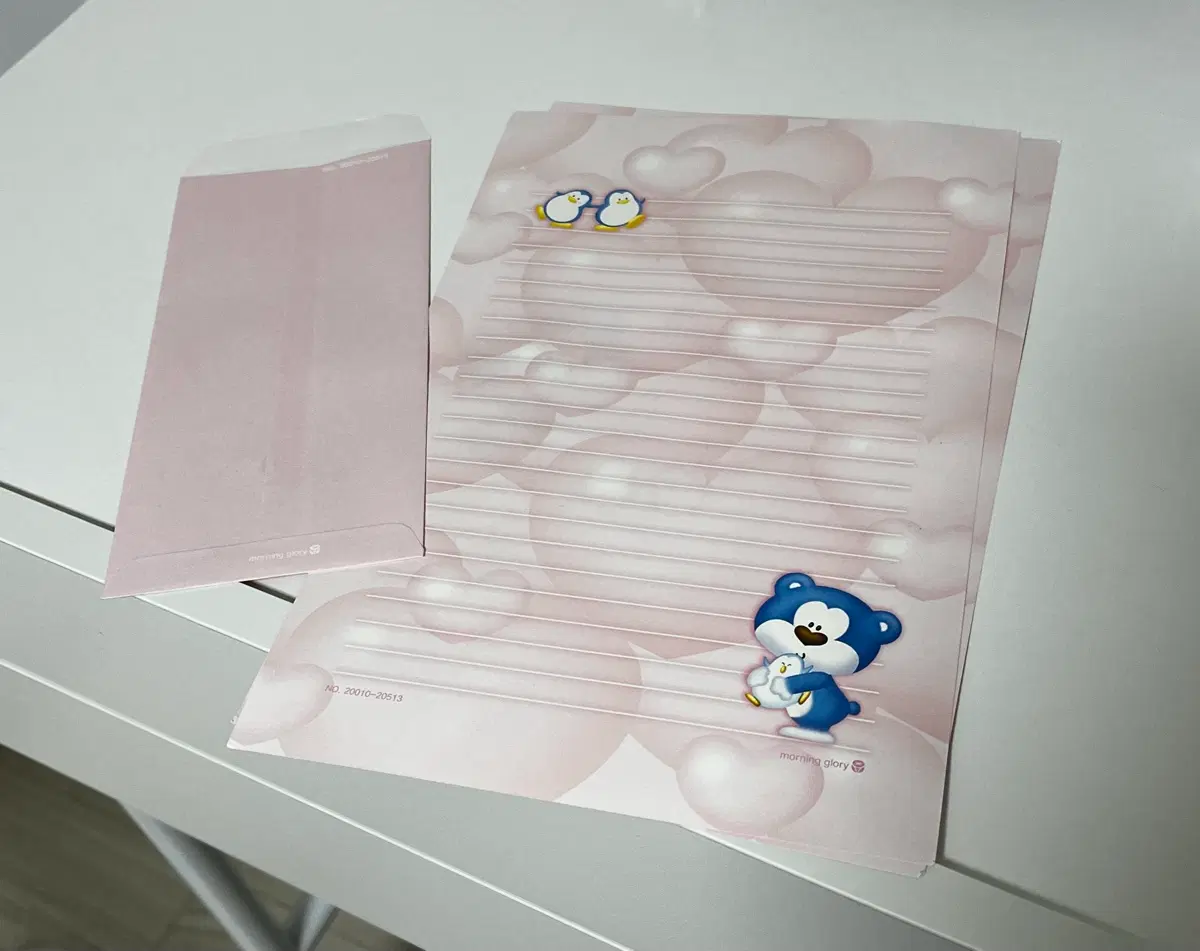 고전문구 모닝글로리 블루베어 편지지 세트
