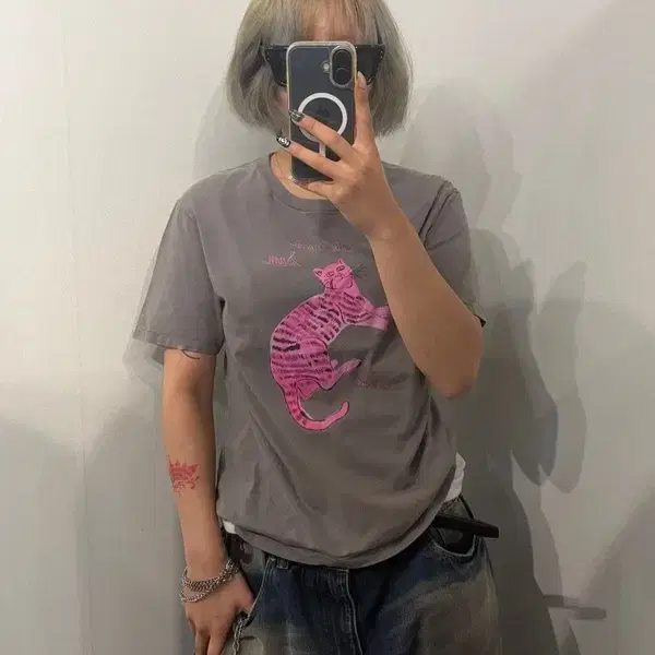 S 유니클로 X 앤디 워홀 그레이 반팔 티셔츠