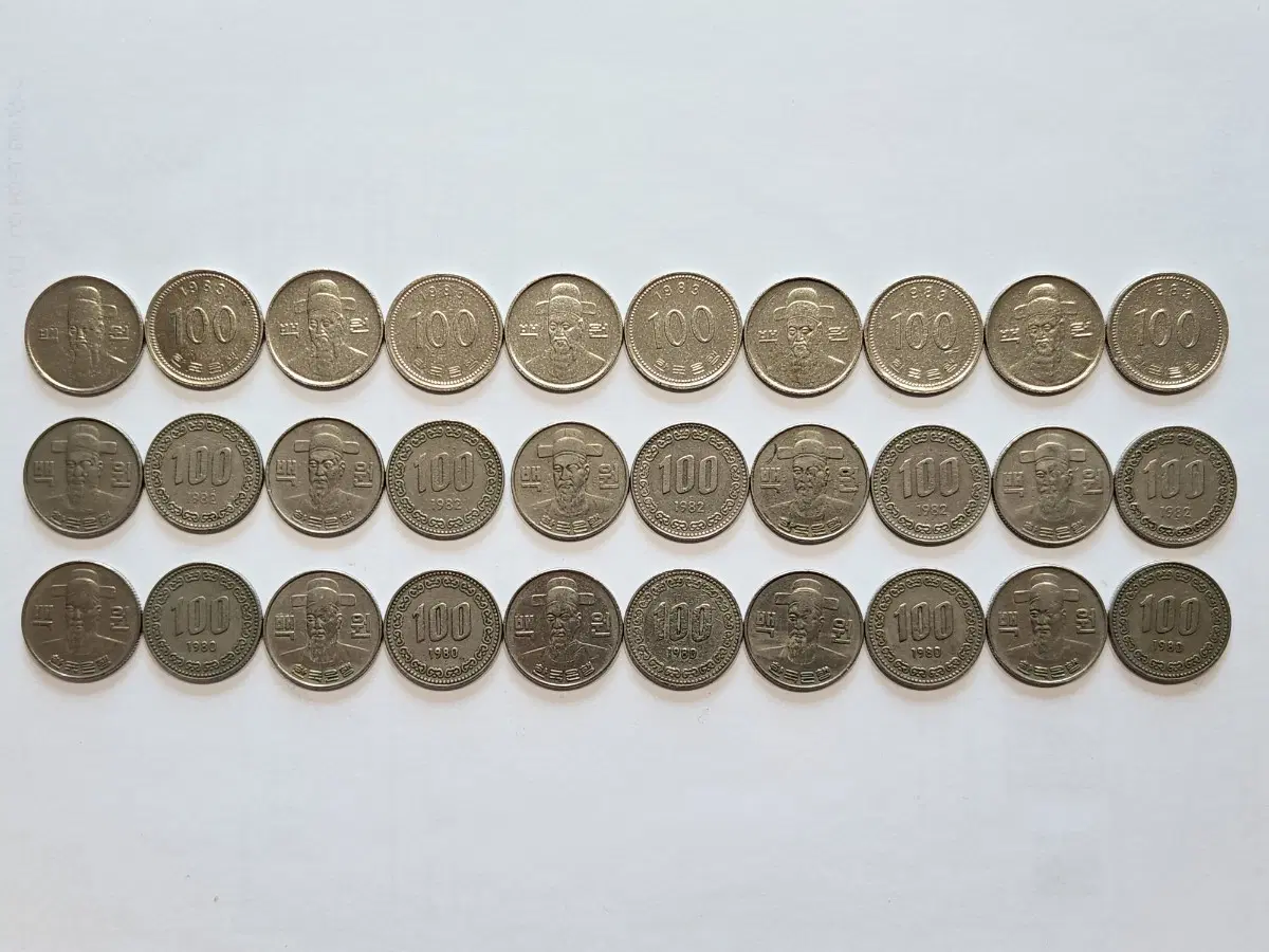 동전.1983년/1982년/1980년/100원 동전