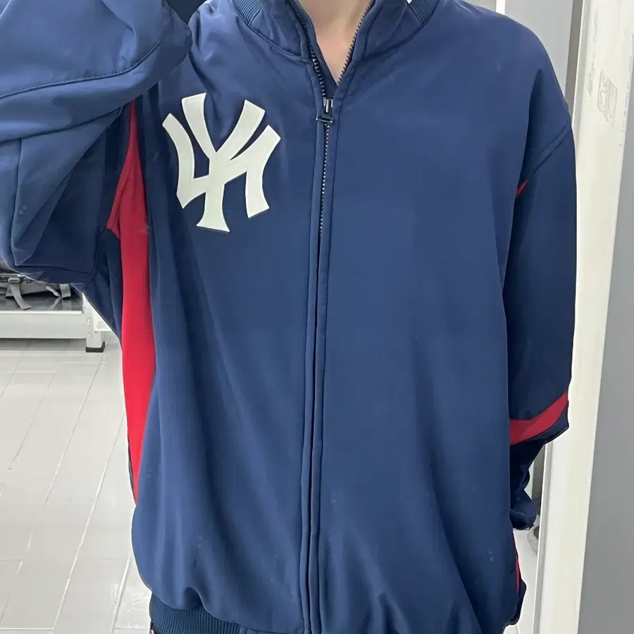 (XL) MLB 뉴욕 양키스 배색 바시티 트랙 자켓