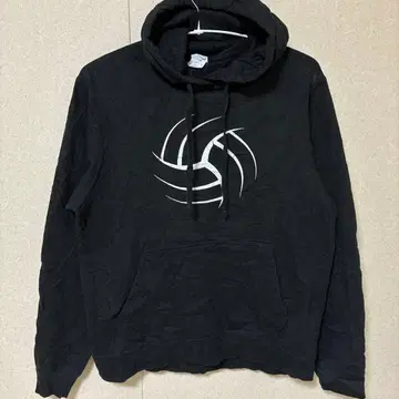 포트앤컴퍼니 프린트 후드티 후드 긴팔 M 블랙 면 데일리