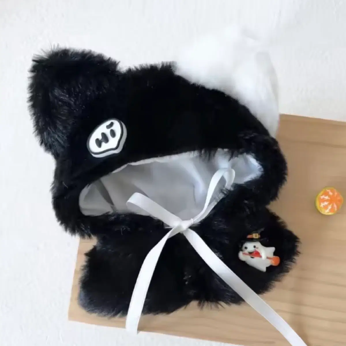 새상품 10cm인형옷, 고양이 망토, 고양이 모자, 블랙 모자