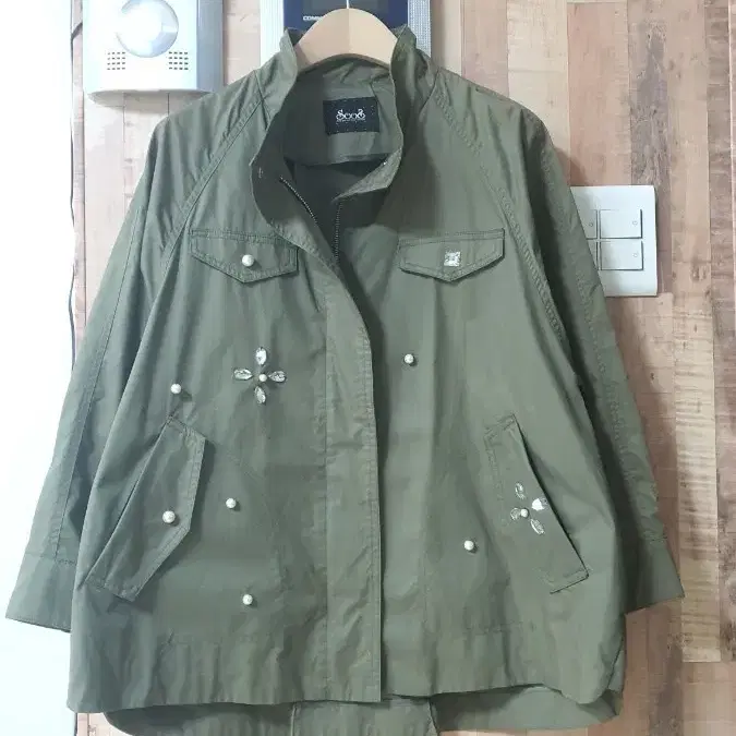 수스 진주 장식 야상 자켓